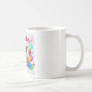 Bulldog Dog with colourful Balloons Birthday Theme Coffee Mug