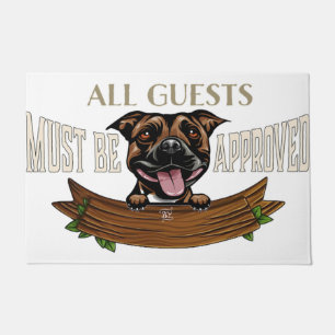 Bulldog Dog's House Rules Doormat, Custom Doormat