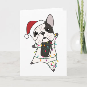 Bulldog Dogs Merry Christmas Winter Animals Card