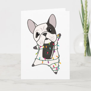 Bulldog Dogs Merry Christmas Winter Animals Card
