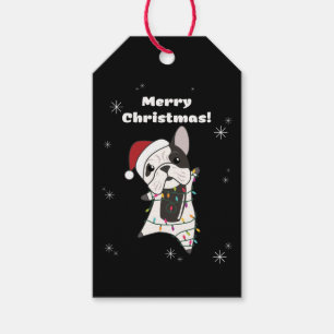 Bulldog Dogs Merry Christmas Winter Animals Gift Tags
