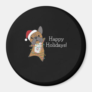 Bulldog Dogs Merry Christmas Winter Animals Magnet
