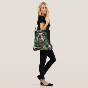 Bulldog Driving Bike St. Patrick's Day  Tote Bag