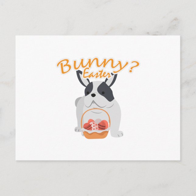 Bulldog Easter Funny for Boys Girls Love Dog Puppy Holiday Postcard (Front)