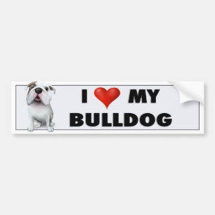 Bulldog (English) Love BULLD1 Bumper Sticker