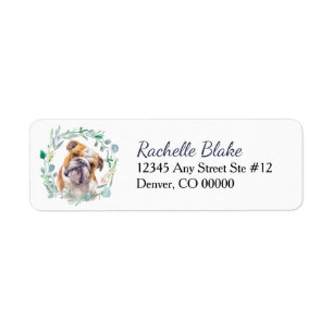 Bulldog Eucalyptus Wreath Return Address