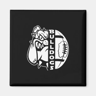 Bulldog Face Half Football Ball Fun Rug Magnet
