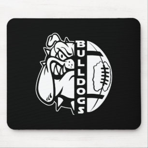 Bulldog Face Half Football Ball Fun Rug  Mouse Mat