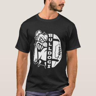 Bulldog Face Half Football Ball Fun Rug T-Shirt