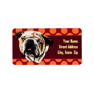 Bulldog Face Label