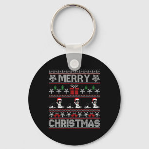 Bulldog Family Matching Funny Ugly Christmas Sweat Key Ring