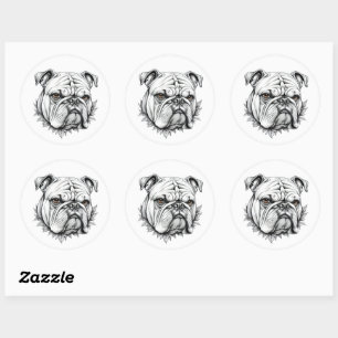 Bulldog Fierce & Loyal Design for Dog Lovers Classic Round Sticker