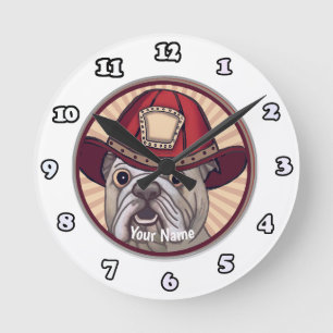 Bulldog Firefighter clock
