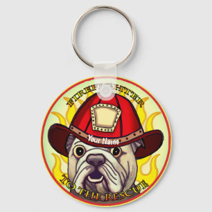 Bulldog Firefighter keychains