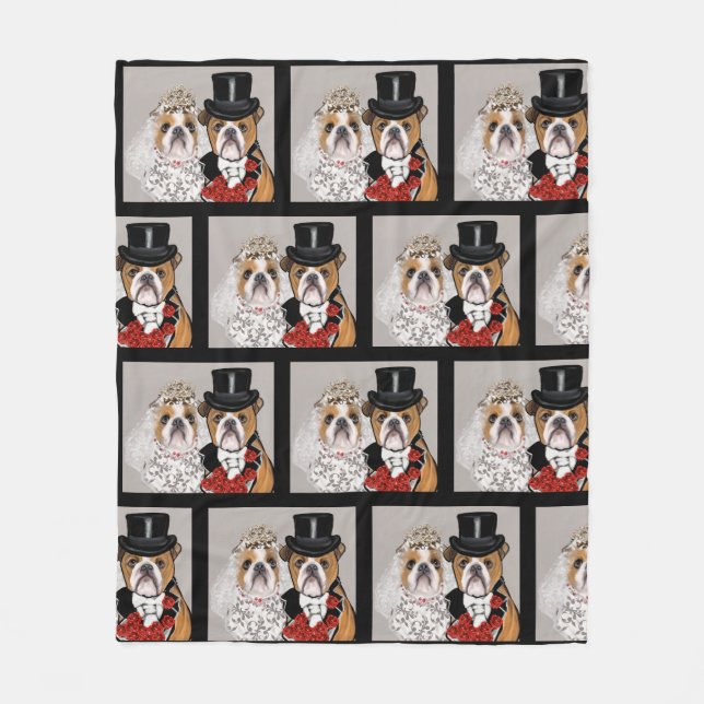 Bulldog           fleece blanket (Front)