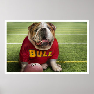 Bulldog Football Time Art Print Poster