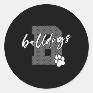 Bulldog Footll Sell Sketll Soccer Bulldogs Classic Round Sticker