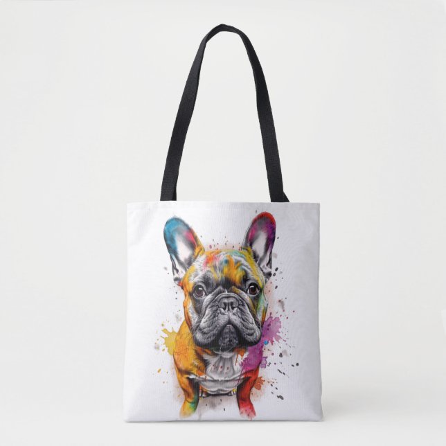 Bulldog francés lleno de estilo tote bag (Front)