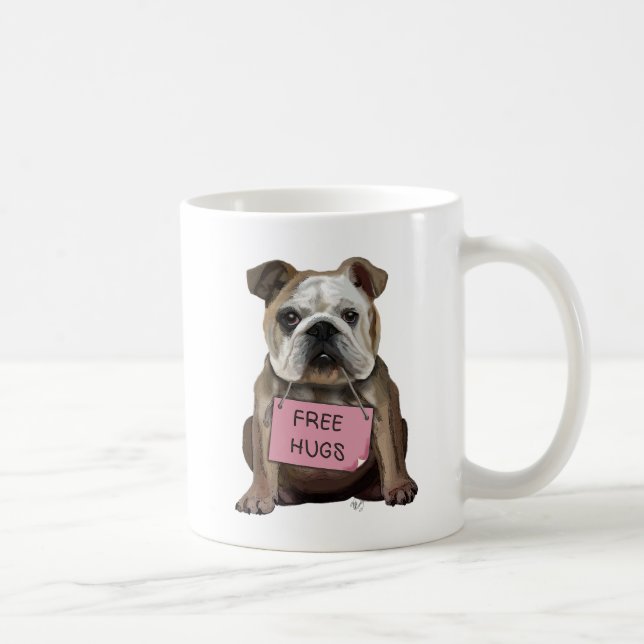 Bulldog Free Hugs Coffee Mug (Right)