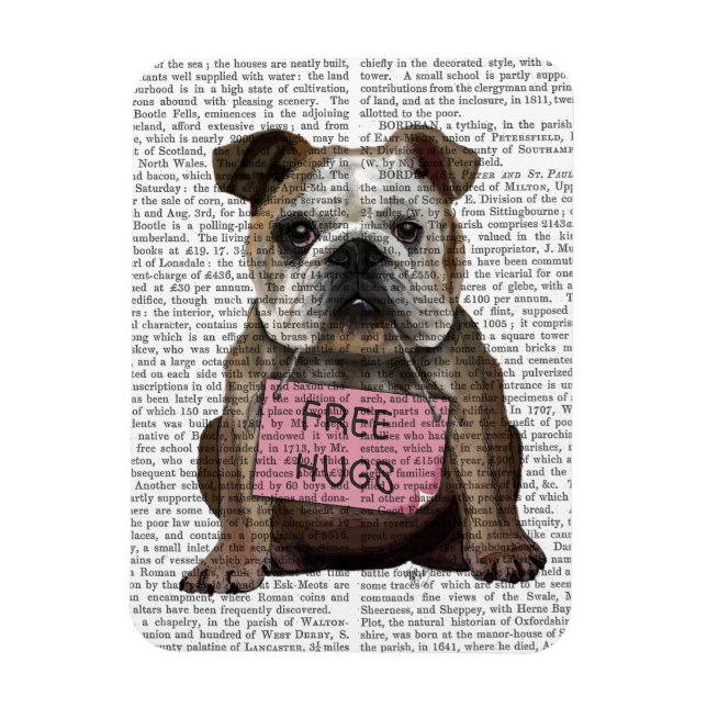 Bulldog Free Hugs Magnet (Vertical)
