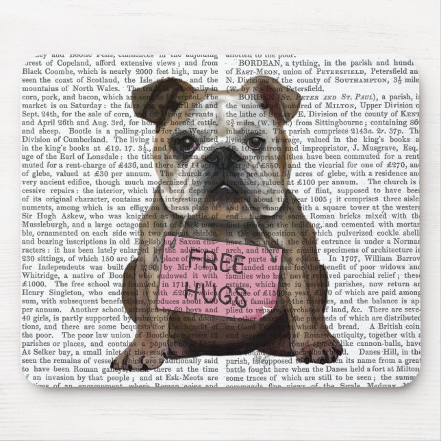 Bulldog Free Hugs Mouse Mat (Front)