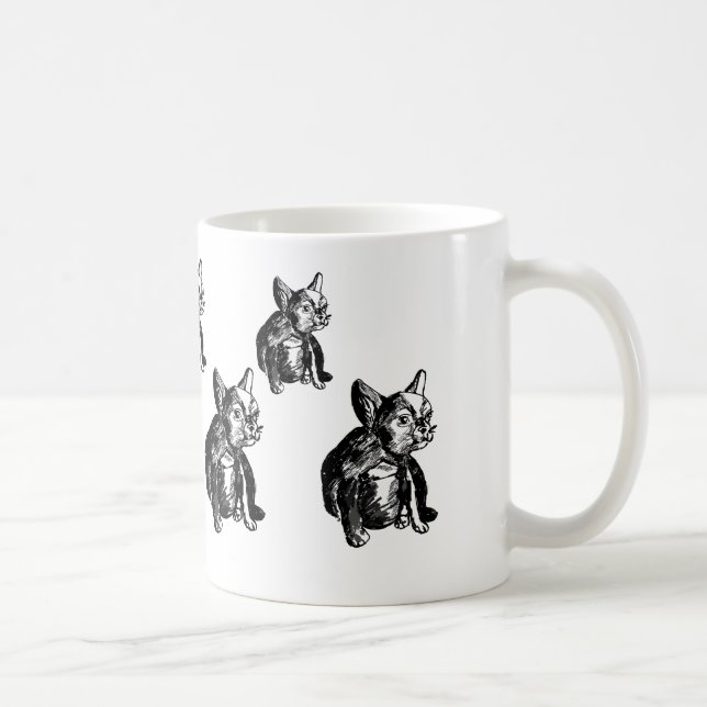 Bulldog French Buldog  Puppy Drawing Art  Mug (Right)