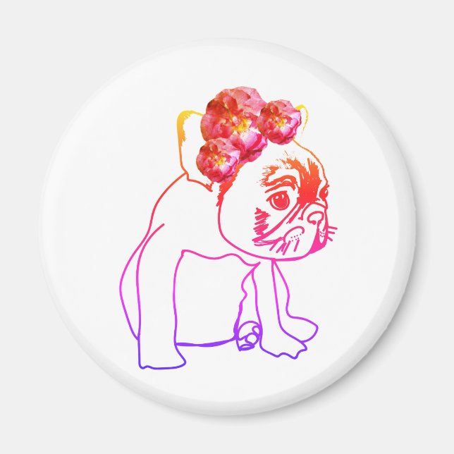 Bulldog French Buldog Puppy Sweet Dog Magnet (Front)