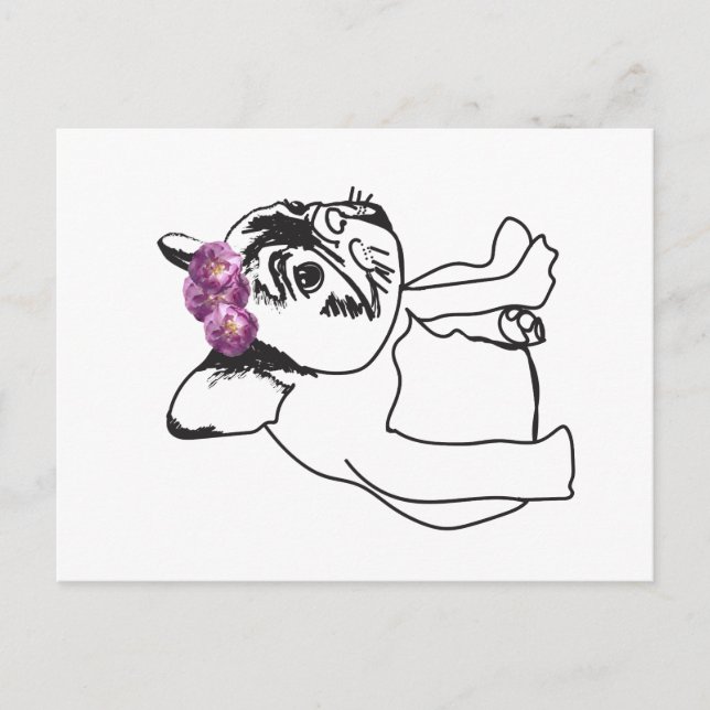 Bulldog French Buldog Puppy Sweet Dog Postcard (Front)