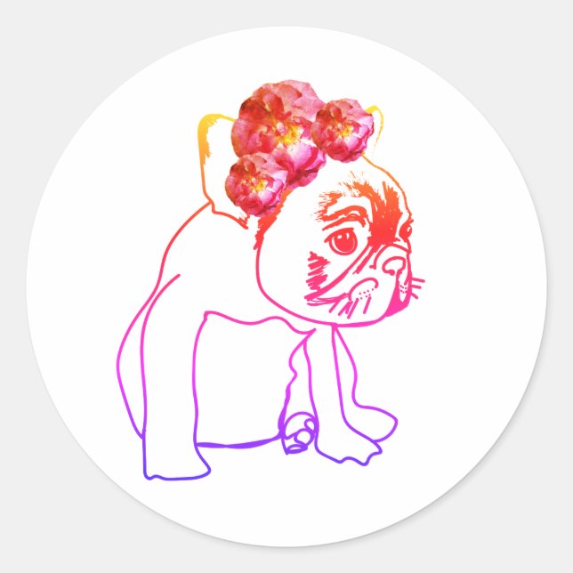 Bulldog French Buldog Puppy Sweet Dog Sticker (Front)