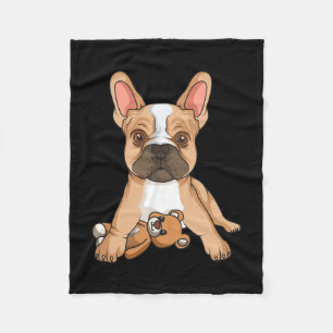 Bulldog Frenchie Love Cute Dog Mum Fun Girls  Fleece Blanket