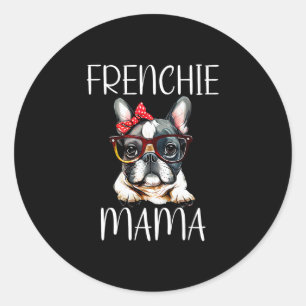 Bulldog Frenchie Mama Watercolor Dog Mother's Day  Classic Round Sticker