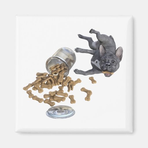 Image of Bulldog Frenchie Naughty Dog with Cookies Magnet