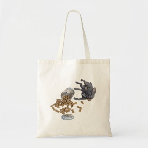 Image of Bulldog Frenchie Naughty Dog with Cookies Tote Bag