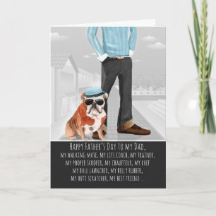 Bulldog from the Dog Father's Day Funny Card