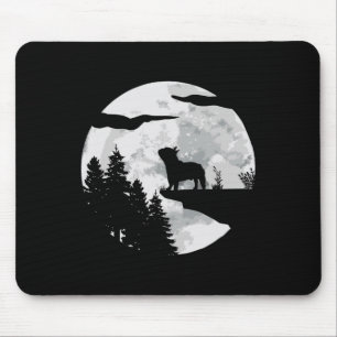 Bulldog Full Moon At Night - Dog Lover French Bull Mouse Mat