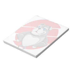 Bulldog Funny Cartoon Notepad