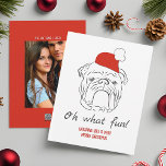 Bulldog Funny Christmas Holiday Card<br><div class="desc">Simple,  modern,  unique,  funny black and white Oh What Fun Christmas holiday card with back photo!</div>