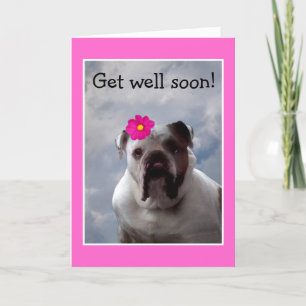 Bulldog Get Well Soon greeting card