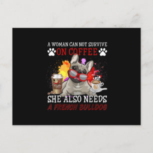 Bulldog Gift Coffee She Also Need French Bulldog Holiday Postcard