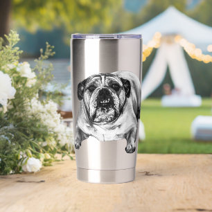 Bulldog glow in festive light insulated tumbler