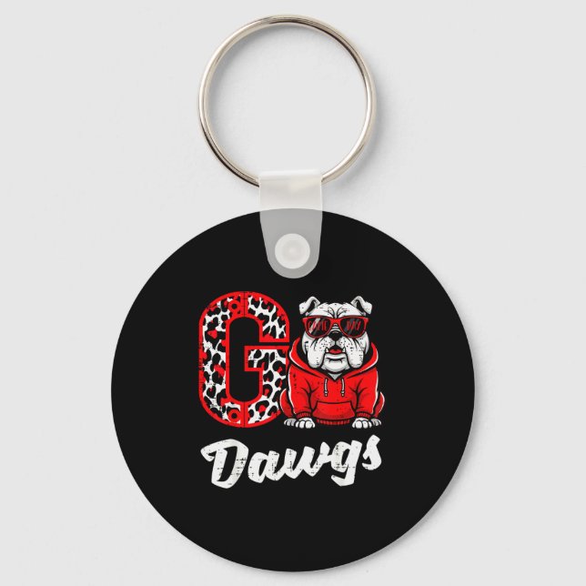 Bulldog Go Dawgs Men Women Kids Boys Youth Girls T Key Ring (Front)