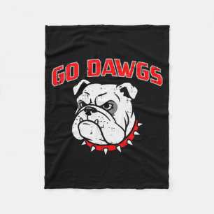 Bulldog Go Dawgs Men Women Kids Girls Youth Teen B Fleece Blanket
