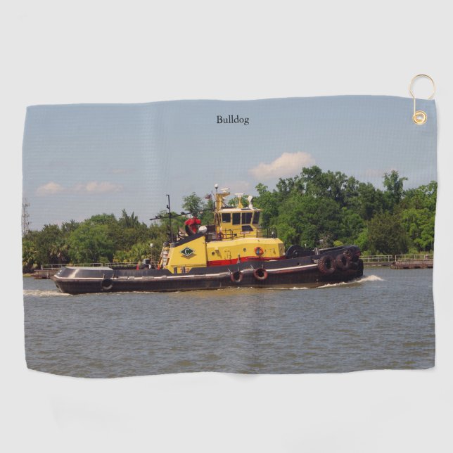 Bulldog golf towel (Horizontal)