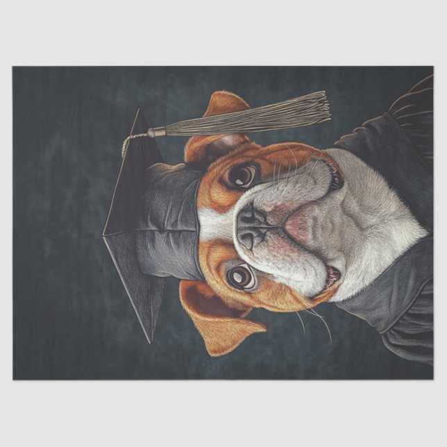 Bulldog Graduate Decoupage Tissue Paper (Front)