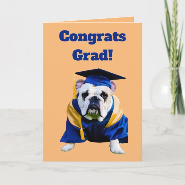 Bulldog Graduation Card (Front)