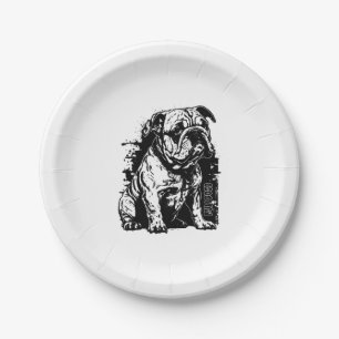 Bulldog Graffiti Bulldog Art Bulldog Lover Bulldog Paper Plate