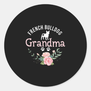 Bulldog Grandma Gifts Cute Dog Lover Christmas  Classic Round Sticker