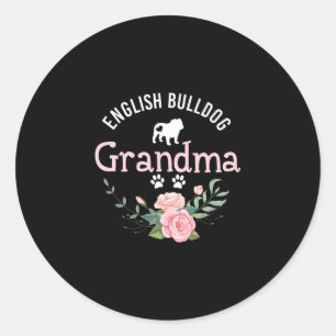 Bulldog Grandma Gifts Women Cute Dog Lover Christm Classic Round Sticker