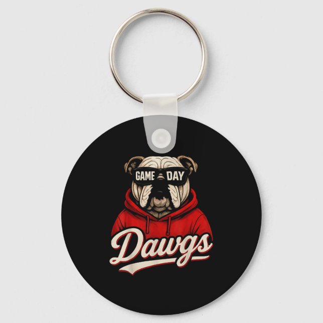 Bulldog Graphic Dawgs Men Women Kid Boy Girl  Key Ring (Front)