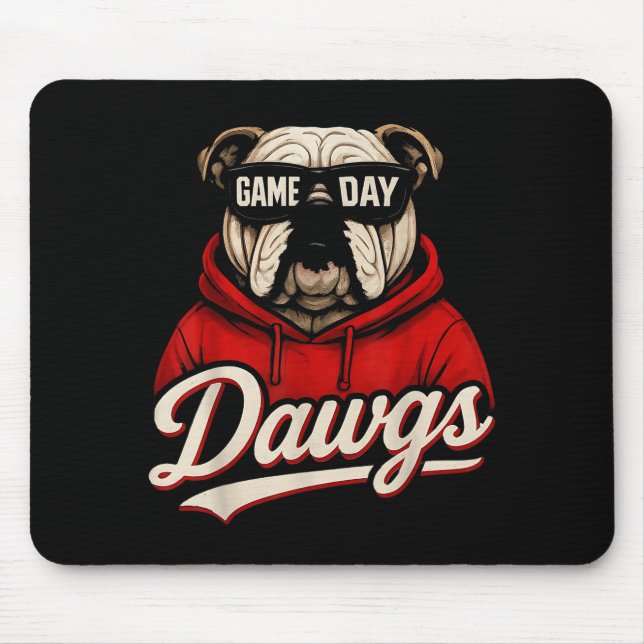 Bulldog Graphic Dawgs Men Women Kid Boy Girl  Mouse Mat (Front)